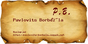 Pavlovits Borbála névjegykártya