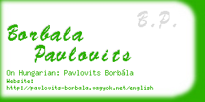 borbala pavlovits business card